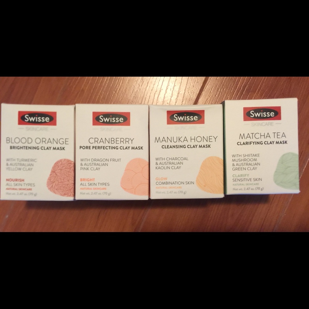 Set of 4 Swisse Clay Face Masks